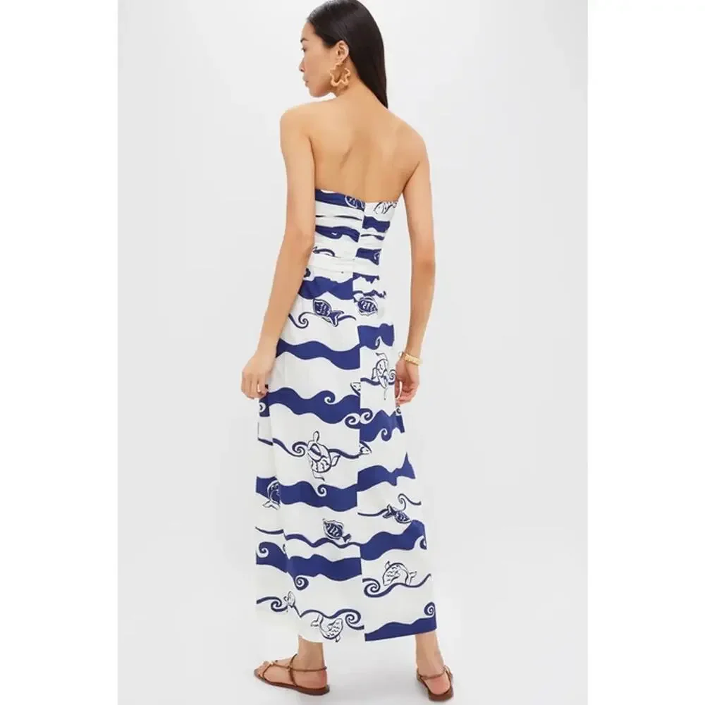 DRESS TO Paint Print Maxi Dress L NWT Retail $198 - Picture 2 of 5